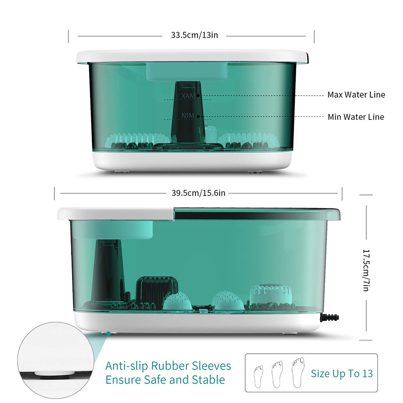 MM-20A-3 フット スパバス マッサージャー ヒート付き 4つの大型マッサージローラー