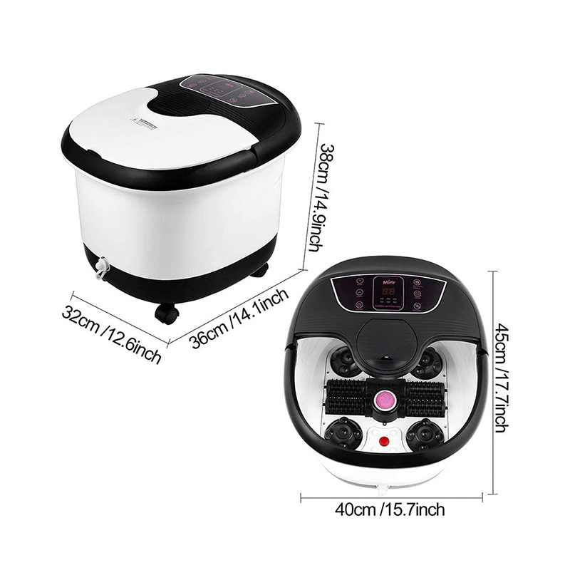 MM-18C 自動フットスパバスマッサージャー、マッサージローラー8個と軽石付き