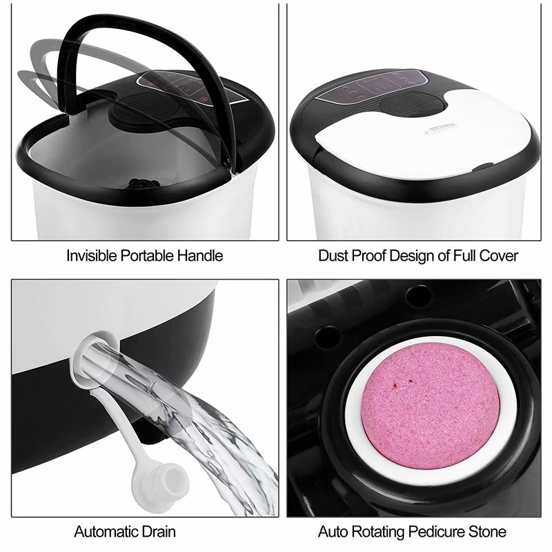 MM-18C 自動フットスパバスマッサージャー、マッサージローラー8個と軽石付き